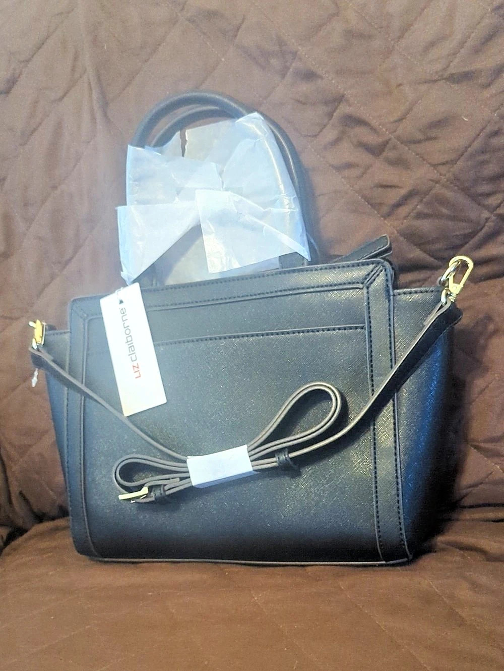 Liz Clairborne Structured Satchel in Black NWT - Picture 2 of 6